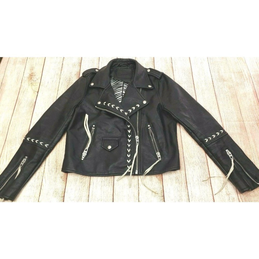 BLANK NYC Faux Leather Zipper Biker Jacket Size S